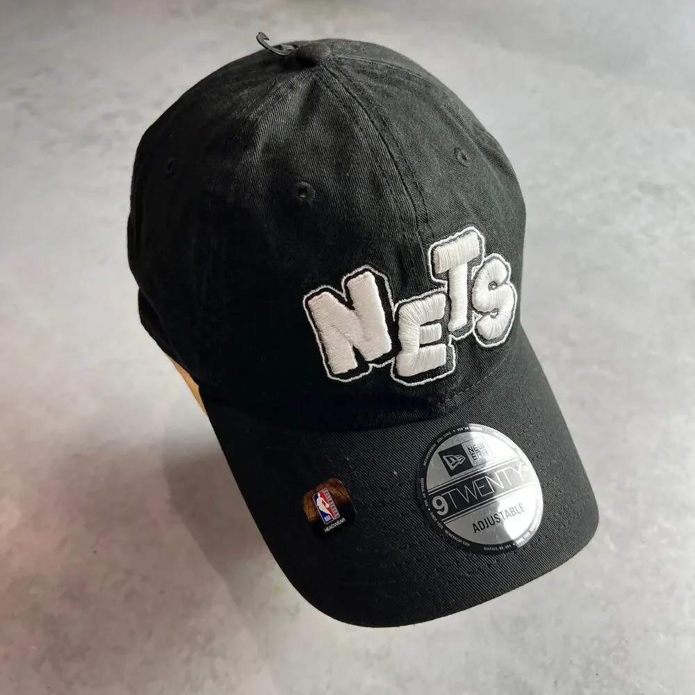 Brooklyn NETS New Era 9Twenty Black Adjustable Strapback Cap Hat City Edition